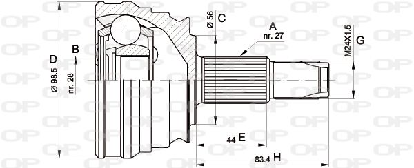 OPEN PARTS Nivelsarja, vetoakseli CVJ5506.10